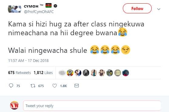 Cymoh profcymohafc follow kama si hizi hug za after class ningekuwa nimeachana n