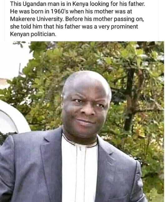 This ugandan man is in kenya looking for his father. he was born in 's when his