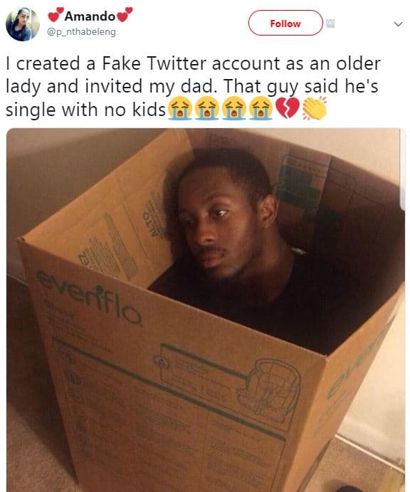 Amando p nthabeleng follow created a fake twitter account as an older lady and i
