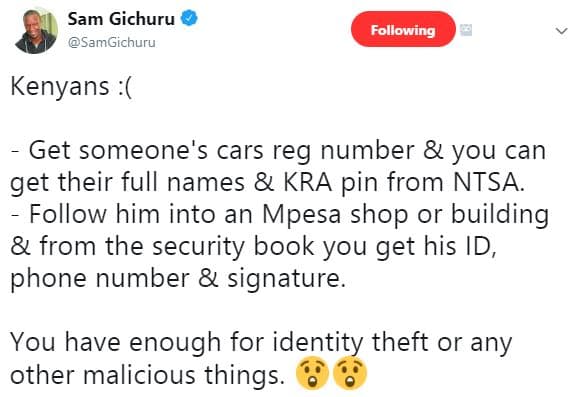 Sam gichuru samgichuru following kenyans get someone's cars reg number you can g