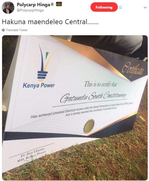 Polycarp hinga polycarphinga following hakuna maendeleo central.. translate twee