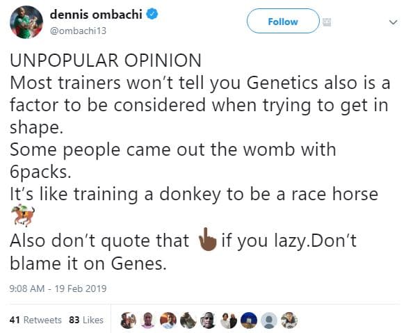 Dennis ombachi ombachi13 follow unpopular opinion most trainers won't tell you g