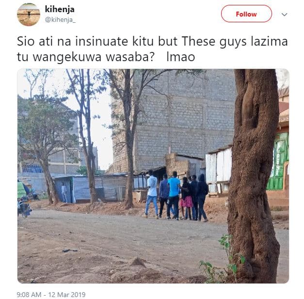 Kihenja kihenja follow sio ati na insinuate kitu but these guys lazima tu wangek