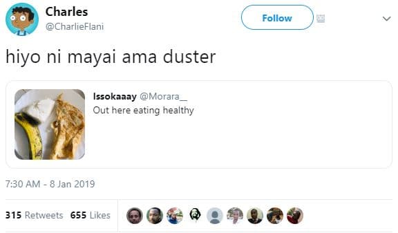 Charles charlieflani follow hiyo ni mayai ama duster issokaaay morara out here e