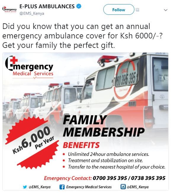 Eplus ambulances bnergency ems kenya follow did you know that you can get an ann