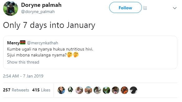 Doryne palmah doryne_palmah follow only 7 days into january mercy mercynkathah k