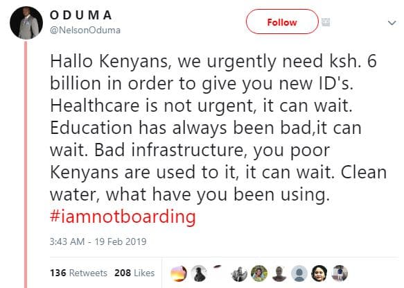 0 du ma nelsonoduma follow hallo kenyans we urgently need ksh. 6 billion in orde