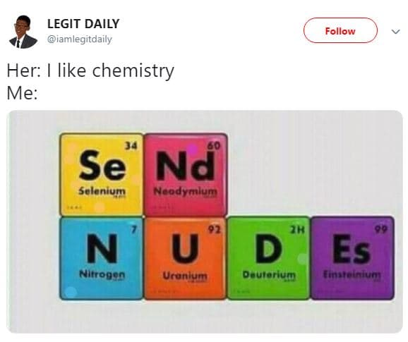 Legit daily iamlegitdaily follow her like chemistry me se nd sclanum ncodymlum u