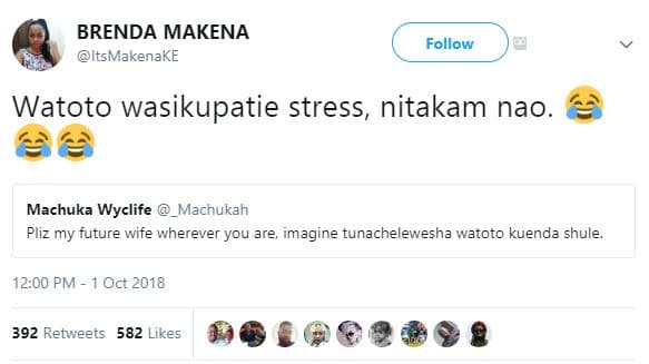 Brenda makena itsmakenake follow watoto wasikupatie stress nitakam nao. machuka