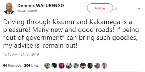Dominic walubengo waluwande follow driving through kisumu and kakamega is a plea