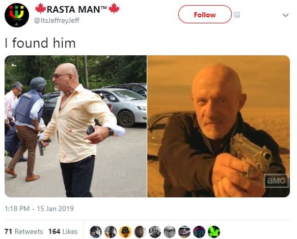 Rasta mant itsjeffreyjeff follow found him amc 1.18 pm 15 jan 71 retweets 164 li