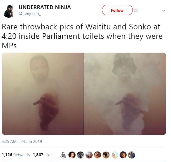 Underrated ninja iamjosen_ follow rare throwback pics of waititu and sonko at 42