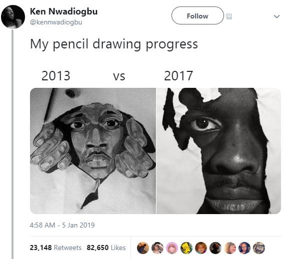 Ken nwadiogbu kennwadiogbu follow my pencil drawing progress vs 4.58 am 5 jan 23