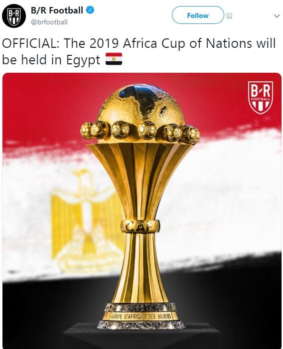 Br football brfootball follow official the africa cup of nations will be held in