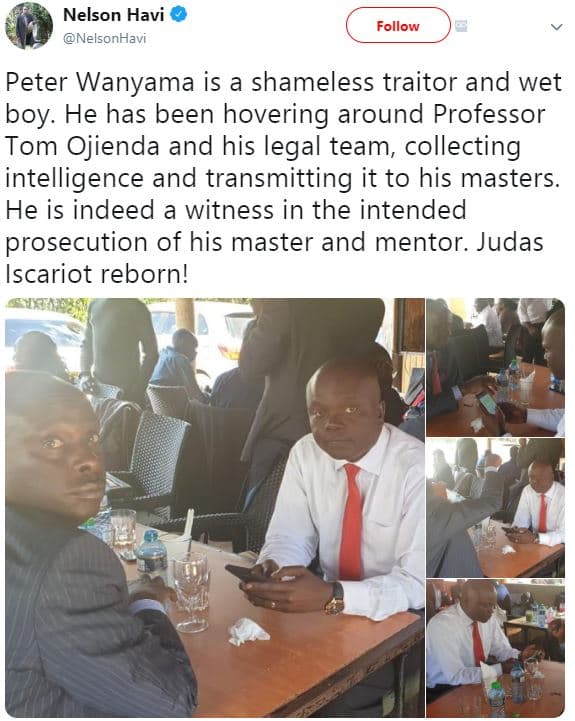 Nelson havi nelsonhavi follow peter wanyama is a shameless traitor and wet boy.