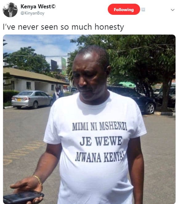 Kenya west kinyanboy following ive never seen so much honesty mimi ni mshenz je