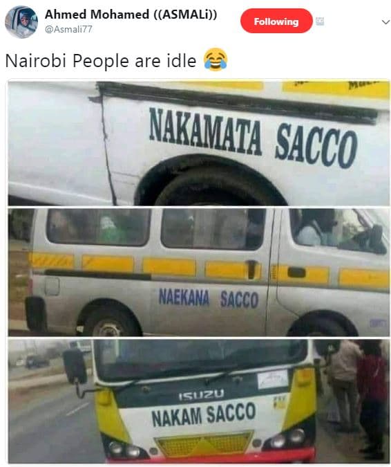Ahmed mohamed asmali asmali77 following nairobi people are idle nakamaza sacco n