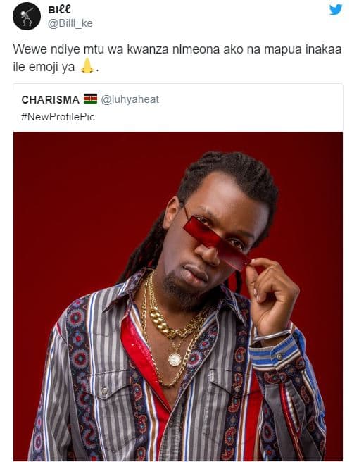 Biqq billl_ke wewe ndiye mtu wa kwanza nimeona ako na mapua inakaa ile emoji ya