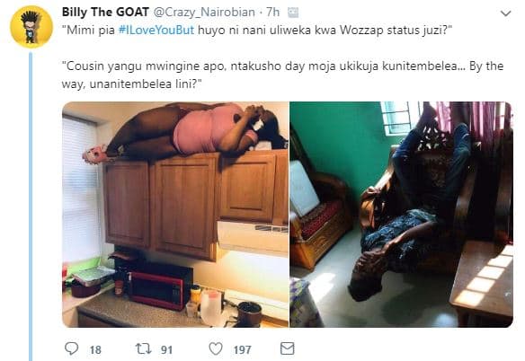 Billy the goat crazy_nairobian mimi pia iloveyoubut huyo ni nani uliweka kwa woz