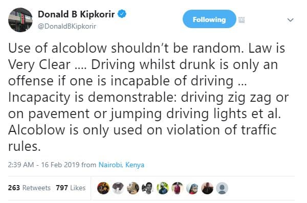 Donald b kipkorir donaldbkipkorir following use of alcoblow shouldn't be random.