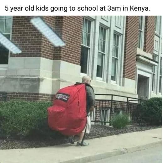 5 year old kids going to school at 3am in kenya.