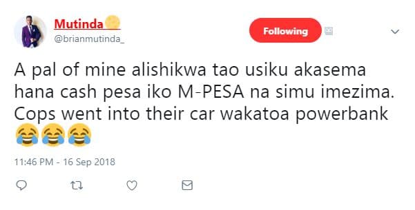 Mutinda brianmutinda following a pal of mine alishikwa tao usiku akasema hana ca