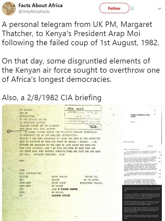 Facts about africa onlyafricafacts follow personal telegram from uk pm margaret