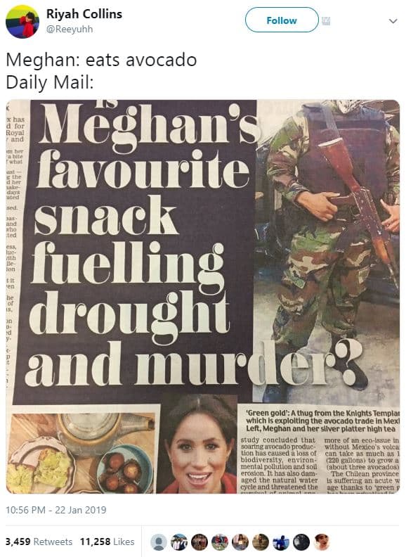 Riyah collins reeyuhh follow meghan eats avocado daily mail mleghans rord vourit