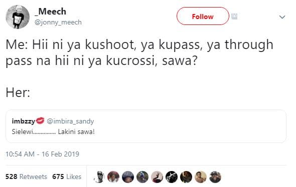 Meech jonny_meech follow me hii ni ya kushoot ya kupass, ya through pass na hii