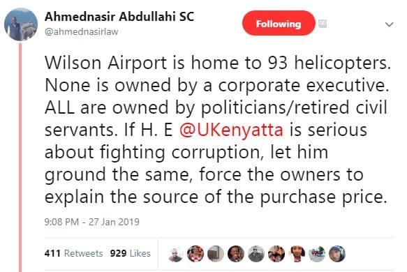 Ahmednasir abdullahi sc ahmednasirlaw following wilson airport is home to 93 hel