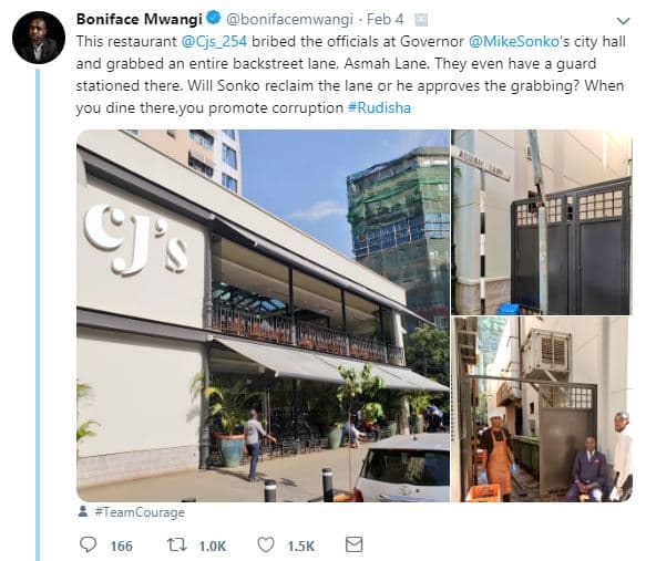 Boniface mwangi bonifacemwangi feb this restaurant cjs_254 bribed the officials