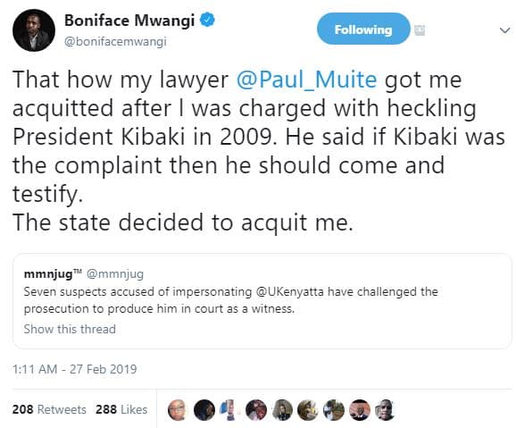 Boniface mwangi bonifacemwangi following that how my lawyer paul_muite got me ac