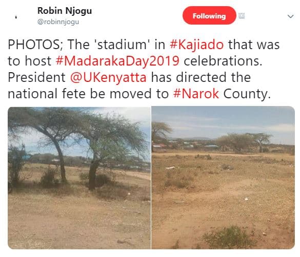 Robin njogu robinnjogu following photos the 'stadium' in kajiado that was to hos