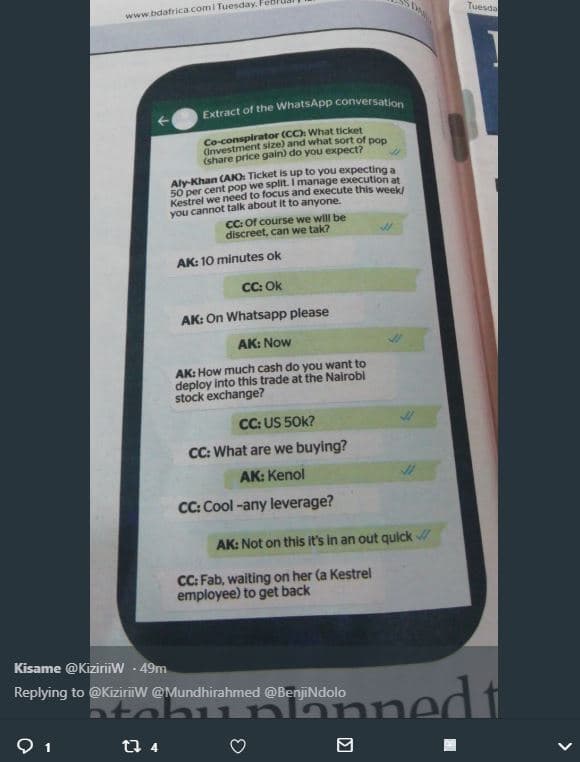 Whatspp conversation extract ol tne coconanrlor cc what tickel and wha sortoi rv