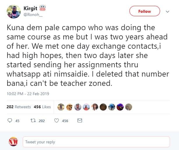 Kirgit ronon follow kuna dem pale campo who was doing the same course as me but