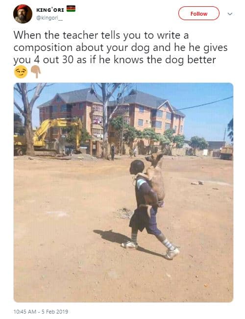 King ori kingori follow when the teacher tells you to write composition about yo