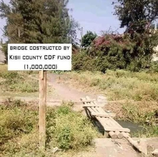 Bridge costructed by kisii cdunty cdf fund 1,od0 dooi