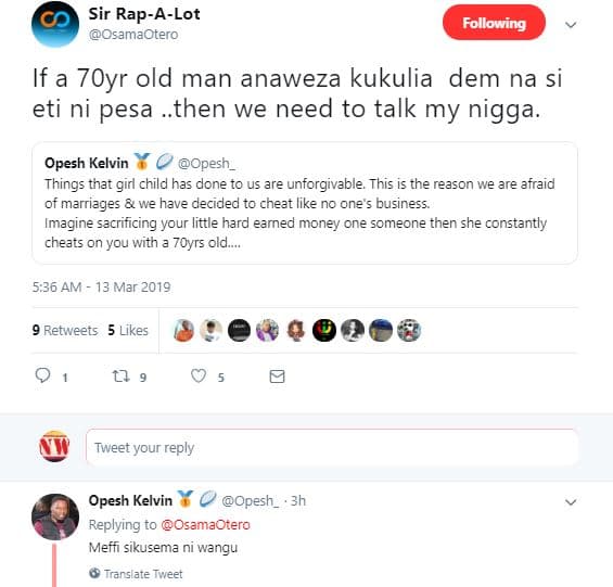 Sir rapalot osamaotero following if a 7oyr old man anaweza kukulia dem na si eti