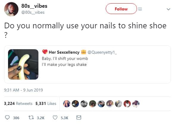 8os vibes 805 vibes follow do you normally use your nails to shine shoe her sexc