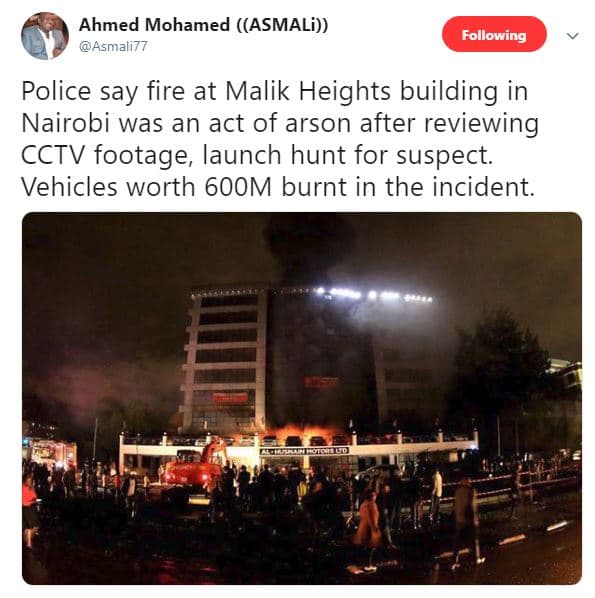 Ahmed mohamed asmali asmali77 following police say fire at malik heights buildin
