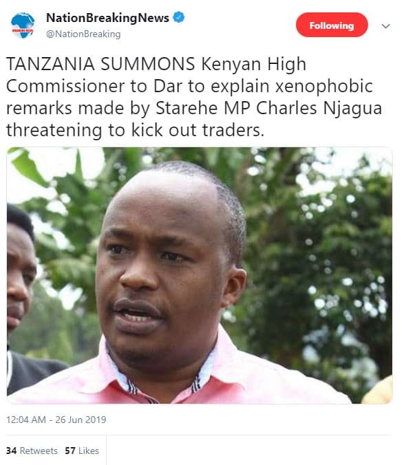 Nationbreakingnews nationbreaking following tanzania summons kenyan high commiss