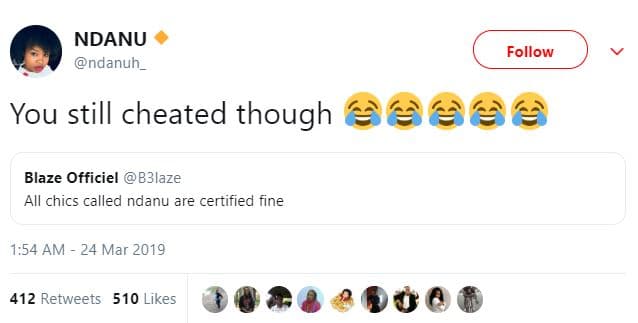 Ndanu ndanuh _ follow you still cheated though blaze officiel bblaze all chics c