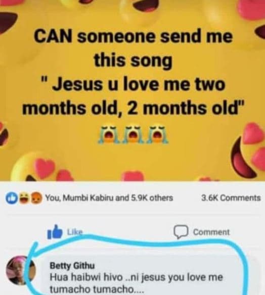 Can someone send me this song jesus u love me two months old, 2 months old 5 you