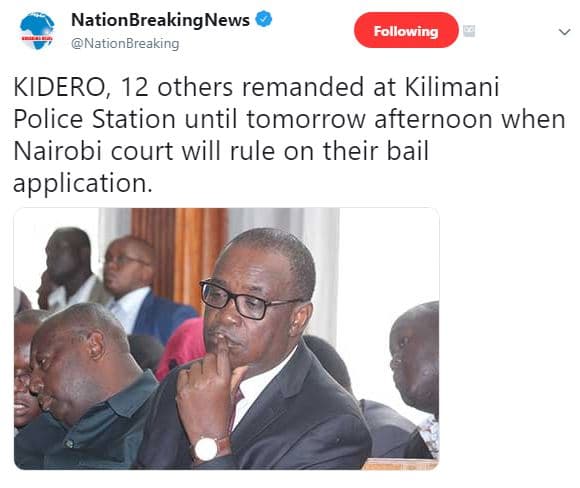 Nationbreakingnews nationbreaking following kidero, 12 others remanded at kilima