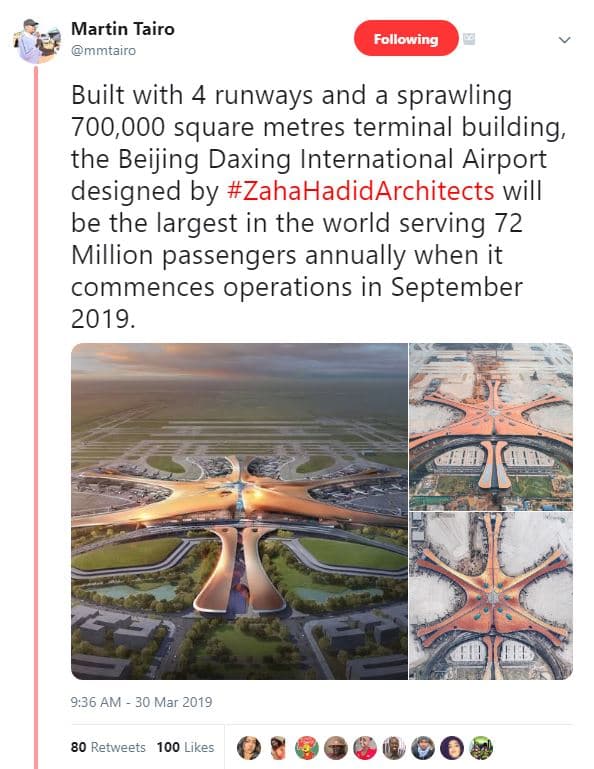 Martin tairo mmtalro following built with 4 runways and sprawling 700,000 square