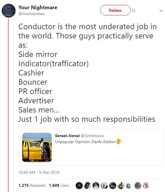 Your nightmare machiavelee follow conductor is the most underated job in the wor