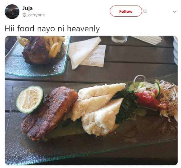 Juja _carryone follow hii food nayo ni heavenly