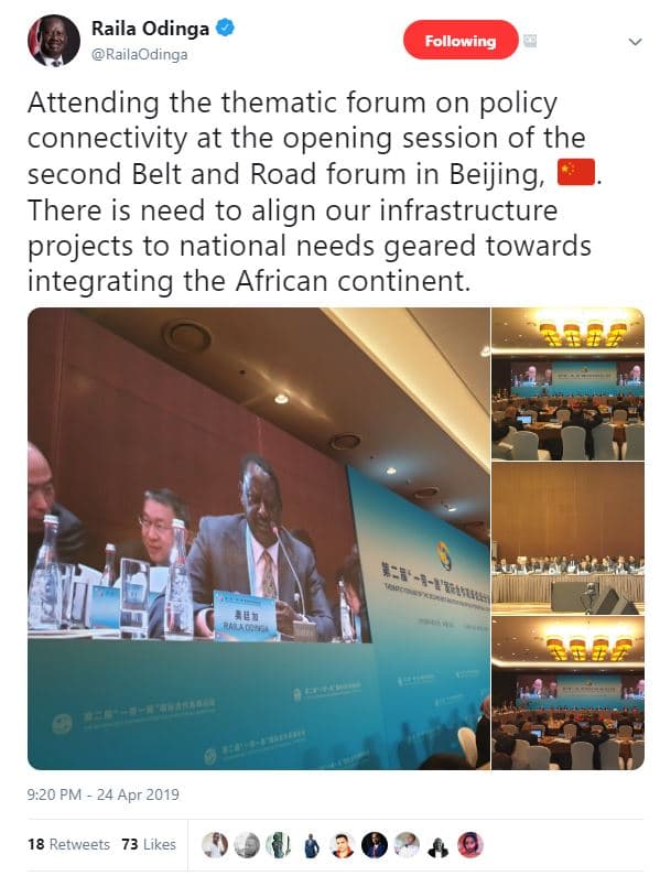 Raila odinga railaodinga following attending the thematic forum on policy connec