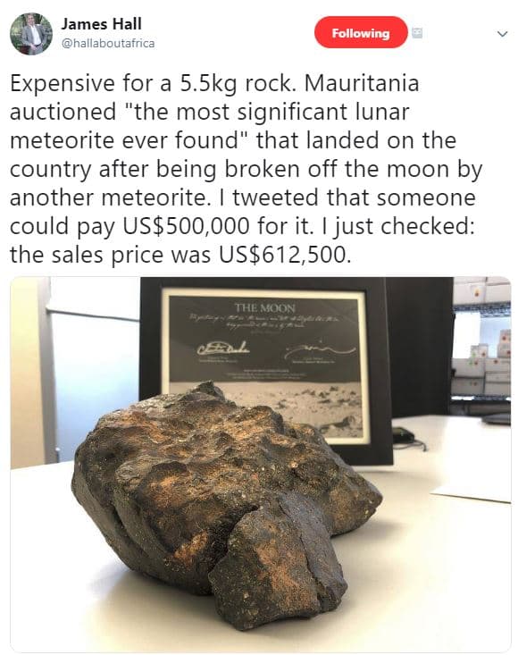 James hall hallaboutafrica following expensive for a 5.skg rock. mauritania auct