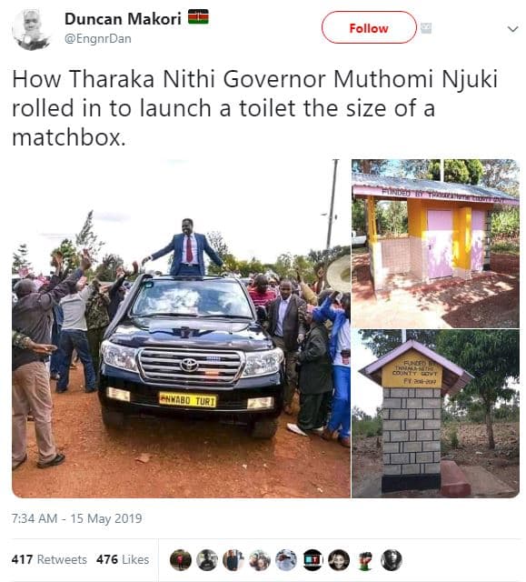 Duncan makori engnrdan follow how tharaka nithi governor muthomi njuki rolled in